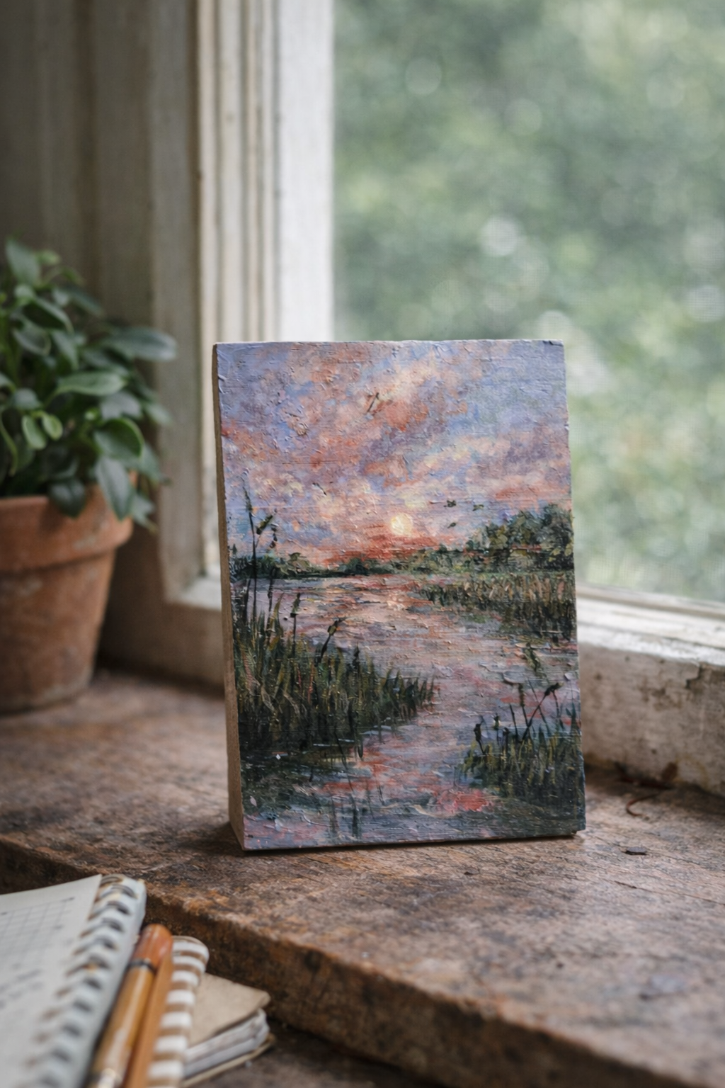 RIVER AT SUNSET - ORIGIONAL LANDSCAPE PAINTING