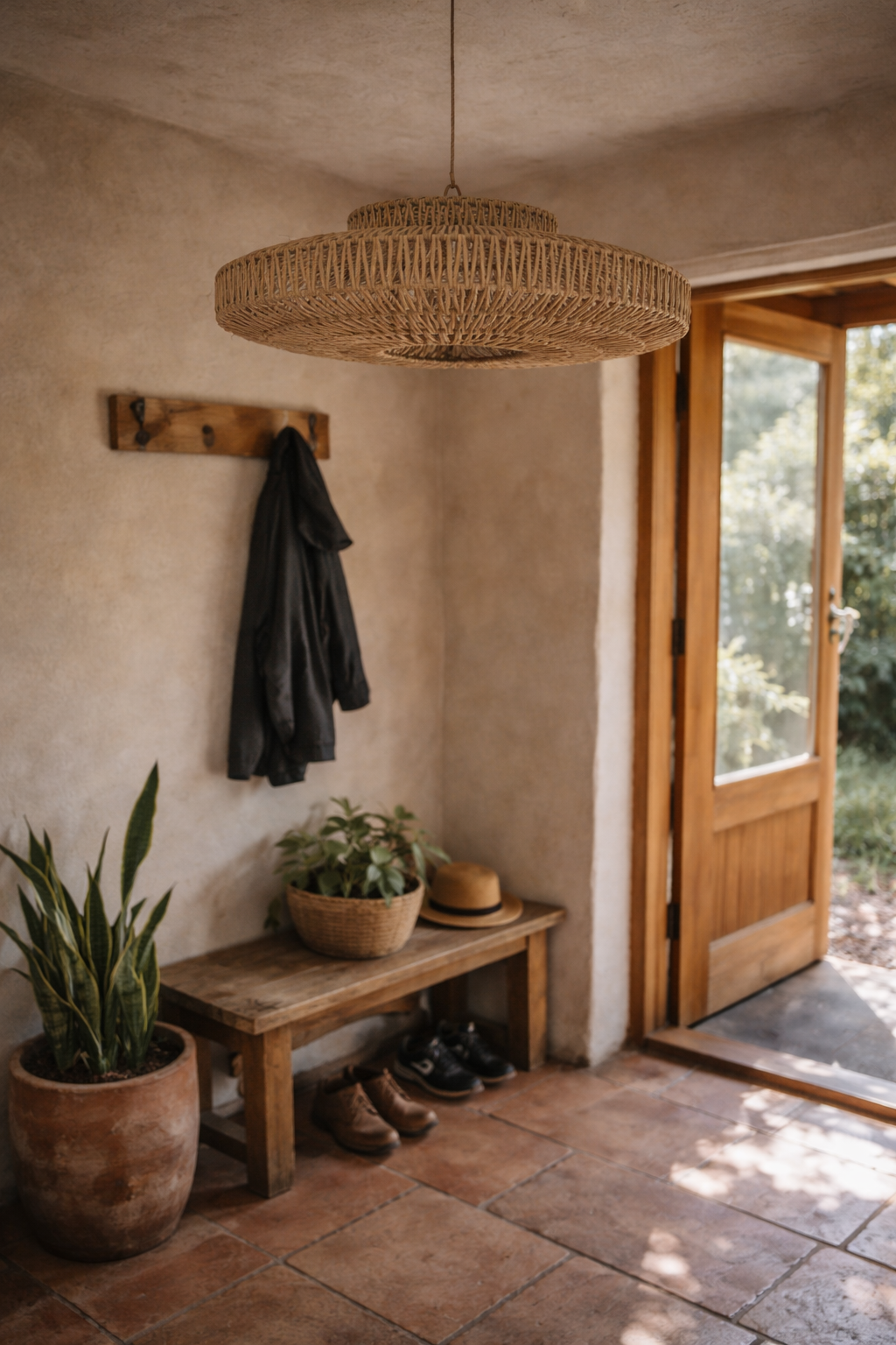 HANDWOVEN NATURAL GRASS PENDANT LIGHT SHADE