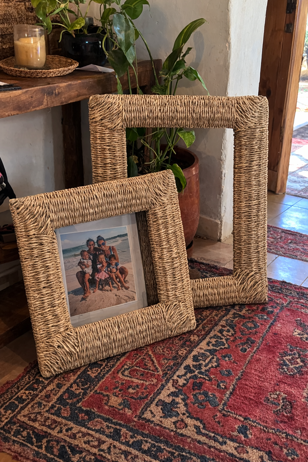 RUSTIC HANDWOVEN WALL FRAMES - NATURAL GRASS